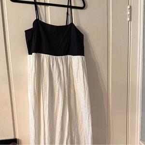 Ann Taylor Black and White Linen Maxi Dress